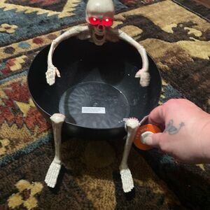 Skeleton Candy Bowl with Red Eyes